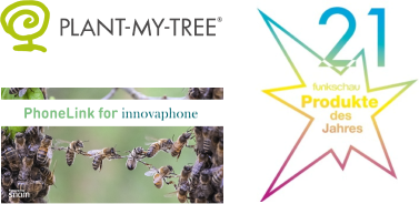 PLANT-MY-TREE - PhoneLink for innovaphone; 21 funkschau Produkte des Jahres logo
