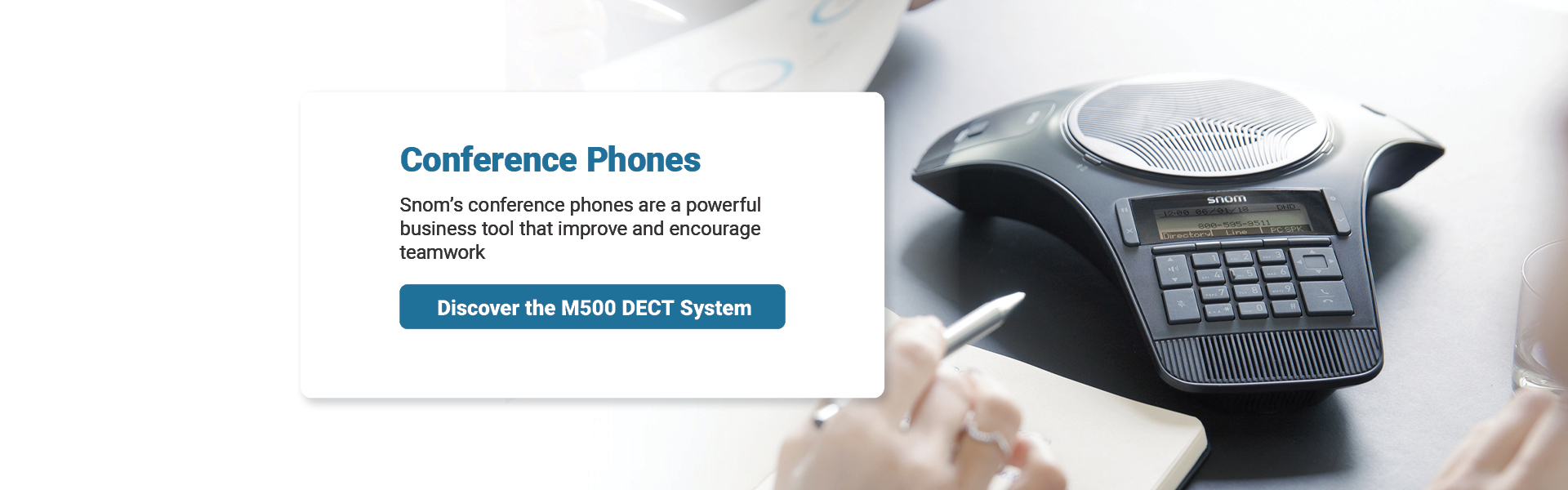 Conference Phones | Snom's conference phones are a powerful business tool that improve and encourage teamwork | Discover the M500 DECT System